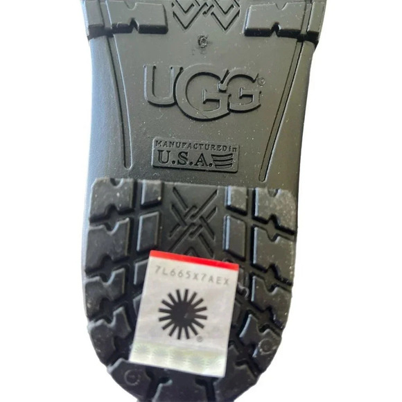 Ugg Boots Shaye Rain Rubber Boots Polka Dot Pull On Shoes Fur Lined Soles Size 6 - Picture 5 of 8